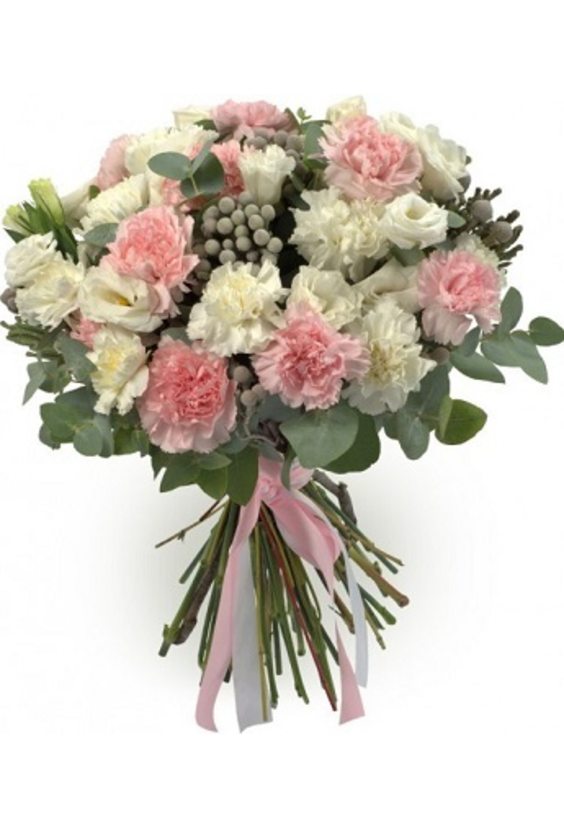 Букет "Розовый лед"  Гвоздика - Бесплатная доставка цветов и букетов в Самаре. Заказ цветов онлайн, любой способ оплаты