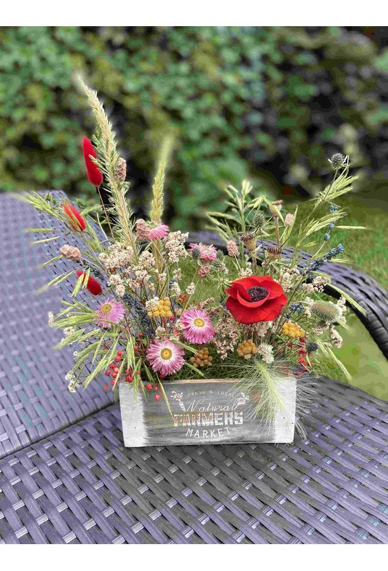 Композиция «Кусочек лета» (сухоцветы)   - Бесплатная доставка цветов и букетов в Самаре. Заказ цветов онлайн, любой способ оплаты