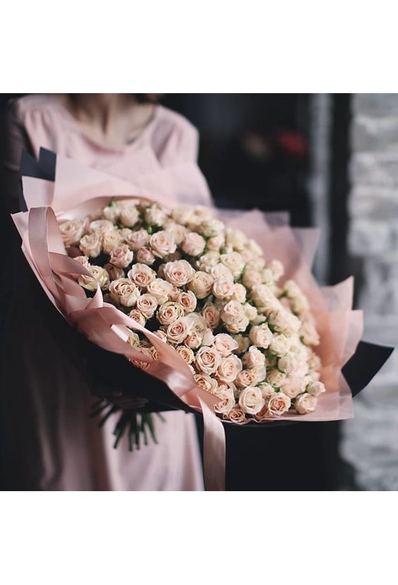 Букет 101 кремовая роза  101 роза  - Бесплатная доставка цветов и букетов в Самаре. Заказ цветов онлайн, любой способ оплаты