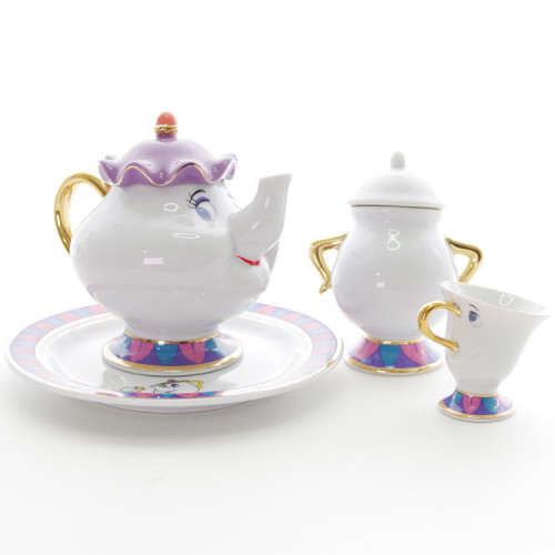 Чайный набор - «Красавица и чудовище» с тарелкой и сахарницей