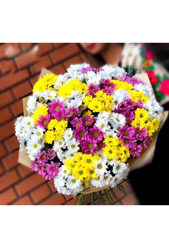 Большой букет хризантем  PREMIUM Букеты (3000-7000) - Бесплатная доставка цветов и букетов в Самаре. Заказ цветов онлайн, любой способ оплаты