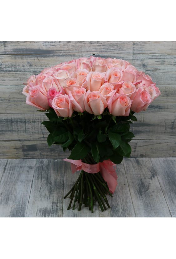 Букет из 51 розовой розы Эквадор   - Бесплатная доставка цветов и букетов в Самаре. Заказ цветов онлайн, любой способ оплаты