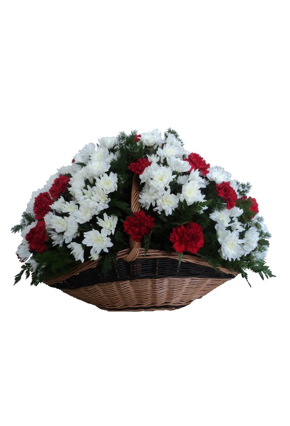 Корзина гвоздик и хризантем  9 мая - Бесплатная доставка цветов и букетов в Самаре. Заказ цветов онлайн, любой способ оплаты