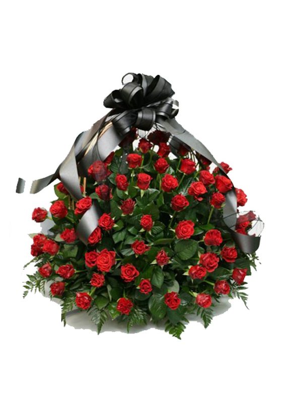 Корзина 100 роз   - Бесплатная доставка цветов и букетов в Самаре. Заказ цветов онлайн, любой способ оплаты