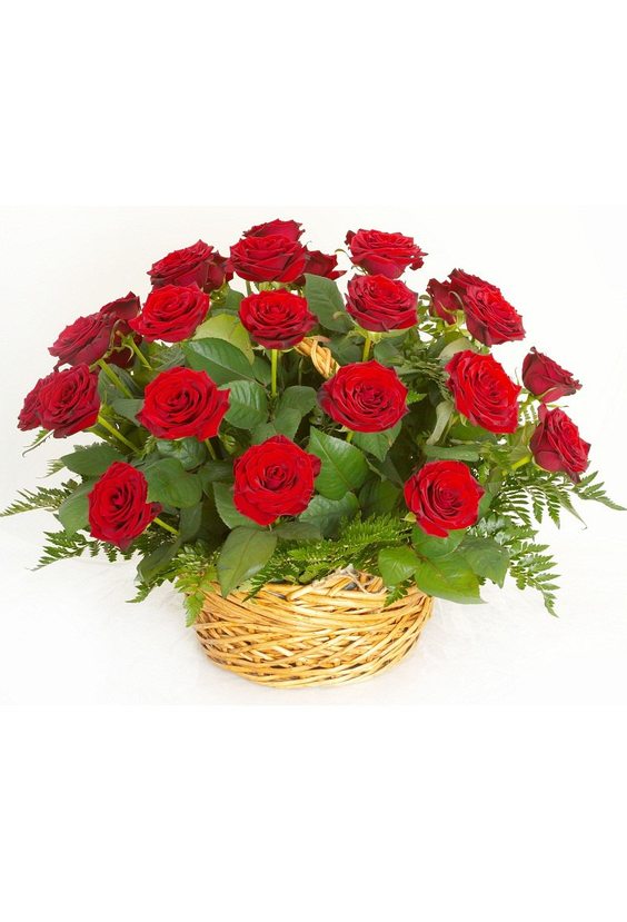 Корзина 50 роз   - Бесплатная доставка цветов и букетов в Самаре. Заказ цветов онлайн, любой способ оплаты