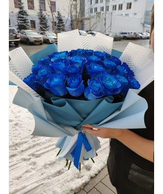 Букет из 25 синих роз