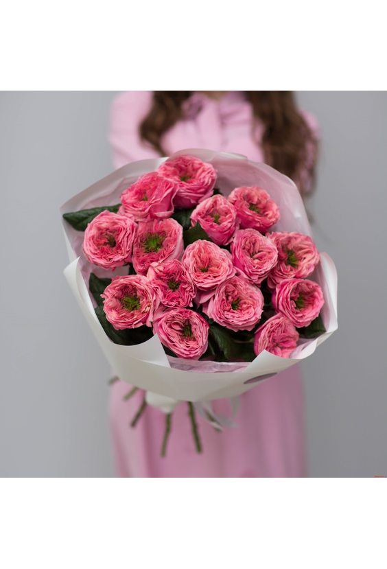 15 пионовидных роз  Розы - Бесплатная доставка цветов и букетов в Самаре. Заказ цветов онлайн, любой способ оплаты