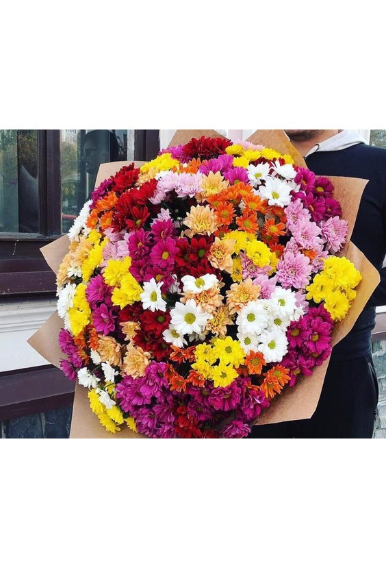 101 ветка хризантемы микс   - Бесплатная доставка цветов и букетов в Самаре. Заказ цветов онлайн, любой способ оплаты