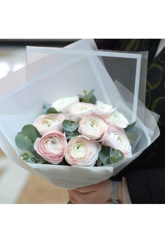 Букет из ранункулюсов (9 шт.)   - Бесплатная доставка цветов и букетов в Самаре. Заказ цветов онлайн, любой способ оплаты