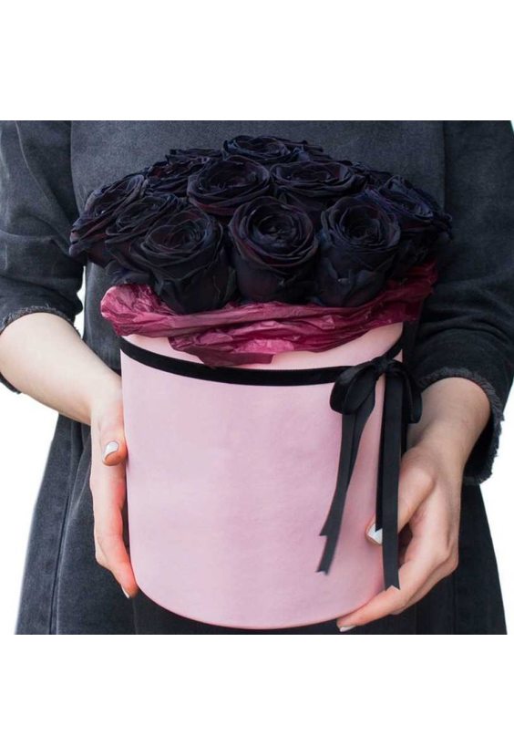 15 чёрных роз в коробке   - Бесплатная доставка цветов и букетов в Самаре. Заказ цветов онлайн, любой способ оплаты