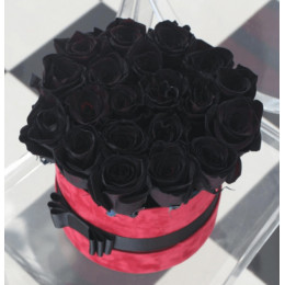 21 чёрная роза в коробке