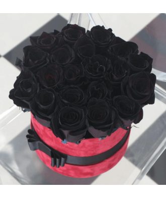 21 чёрная роза в коробке