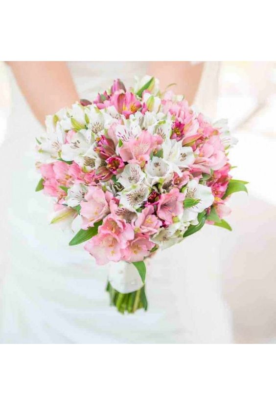 Букет невесты из альстромерии  Букеты - Бесплатная доставка цветов и букетов в Самаре. Заказ цветов онлайн, любой способ оплаты