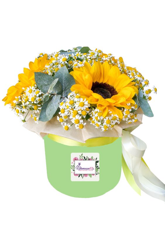 Композиция «Незабываемое лето»  Подсолнух - Бесплатная доставка цветов и букетов в Самаре. Заказ цветов онлайн, любой способ оплаты