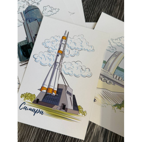 Купить Набор рисованных открыток «Самара» №2 в Самаре