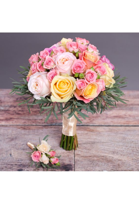 Свадебный букет № 98  Букеты - Бесплатная доставка цветов и букетов в Самаре. Заказ цветов онлайн, любой способ оплаты