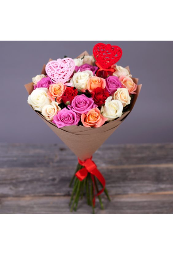 Букет "София прекрасная"  Букеты из 25 роз  - Бесплатная доставка цветов и букетов в Самаре. Заказ цветов онлайн, любой способ оплаты