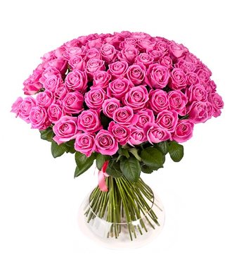 Букет из 101 розовой розы «Wow!»