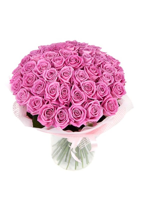 Букет «Розовый восторг» (51 роза)   - Бесплатная доставка цветов и букетов в Самаре. Заказ цветов онлайн, любой способ оплаты