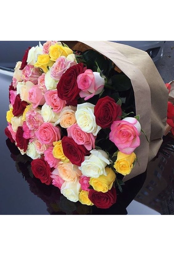 35 роз МиКс   - Бесплатная доставка цветов и букетов в Самаре. Заказ цветов онлайн, любой способ оплаты