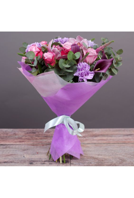 Букет с каллами  ЦВЕТЫ - Бесплатная доставка цветов и букетов в Самаре. Заказ цветов онлайн, любой способ оплаты