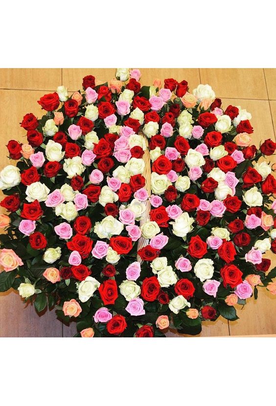 201 роза в корзине   - Бесплатная доставка цветов и букетов в Самаре. Заказ цветов онлайн, любой способ оплаты