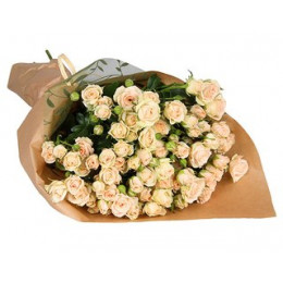 Букет 19 кустовых роз с упаковкой