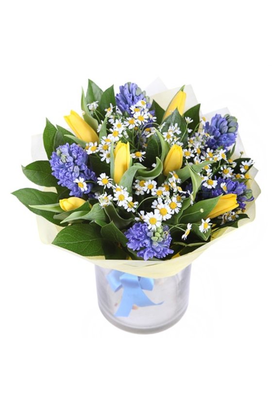 Букет из гиацинтов и тюльпанов   - Бесплатная доставка цветов и букетов в Самаре. Заказ цветов онлайн, любой способ оплаты