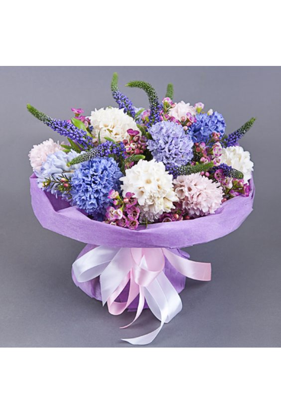 Букет гиацинтов "8 марта"   - Бесплатная доставка цветов и букетов в Самаре. Заказ цветов онлайн, любой способ оплаты