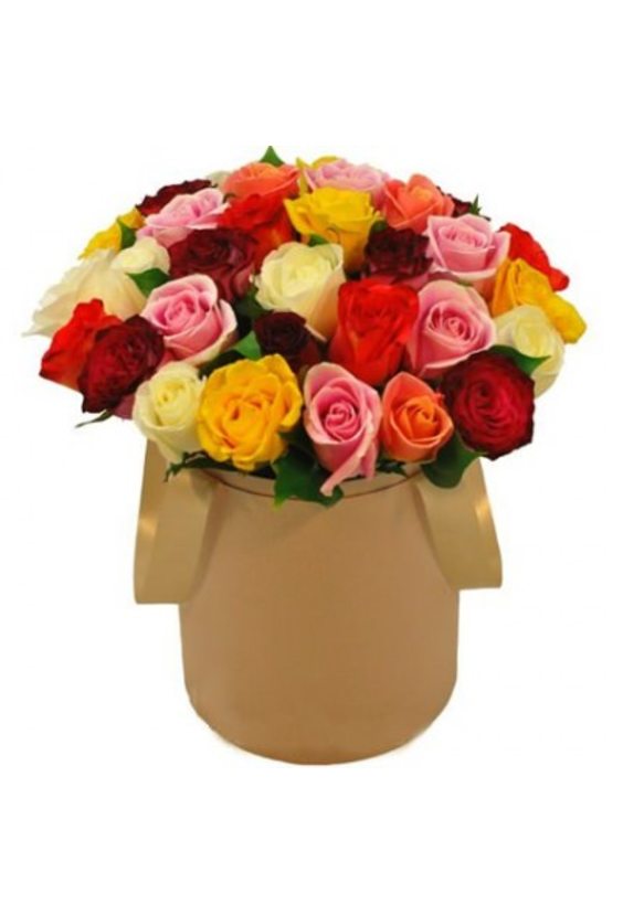  - 25 роз микс в коробке в интернет-магазине Цветник 63 - доставка цветов в Самаре круглосуточно