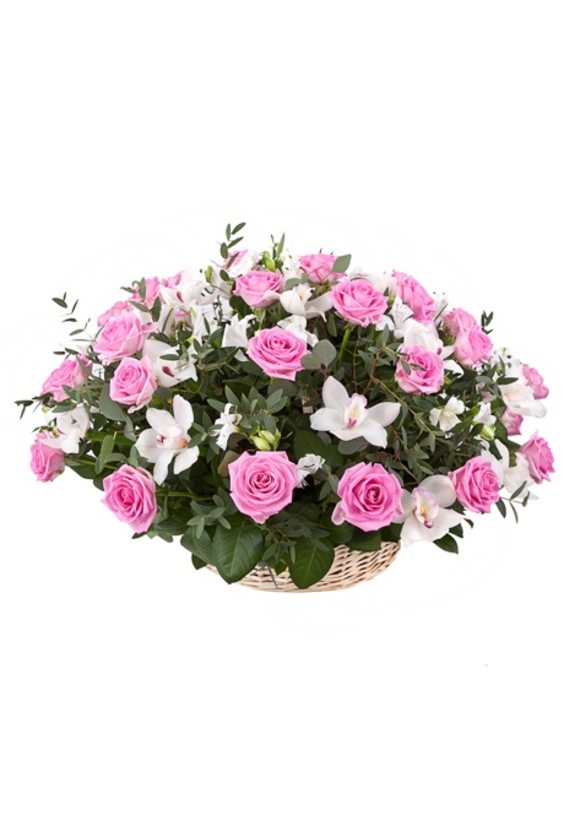 корзина Роз и Орхидей    - Бесплатная доставка цветов и букетов в Самаре. Заказ цветов онлайн, любой способ оплаты