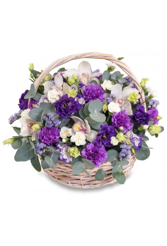 Корзина с цветами  "Июль"   - Бесплатная доставка цветов и букетов в Самаре. Заказ цветов онлайн, любой способ оплаты