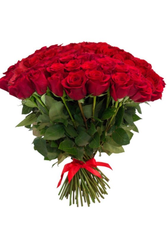 Букет из 101 розы Эквадор (60 см)   - Бесплатная доставка цветов и букетов в Самаре. Заказ цветов онлайн, любой способ оплаты